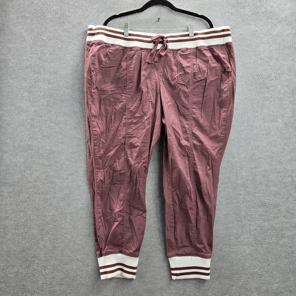 Torrid Women Pants 2S Pink Jogger Striped Drawstring 23" Inseam
